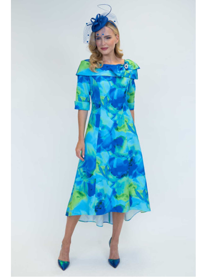 Martha Dress - Blue & Green (Cassandra)